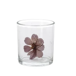 O'malley Kaarsen<Theelichthouder glas bloem 8 cm