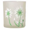 O'malley Kaarsen<Theelichthouder glas bloem wit 8 cm