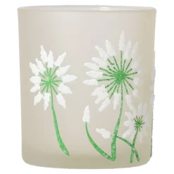 O'malley Kaarsen<Theelichthouder glas bloem wit 8 cm