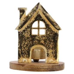 O'malley Kaarsen<Theelichthouder huis mango 13 x 10 cm