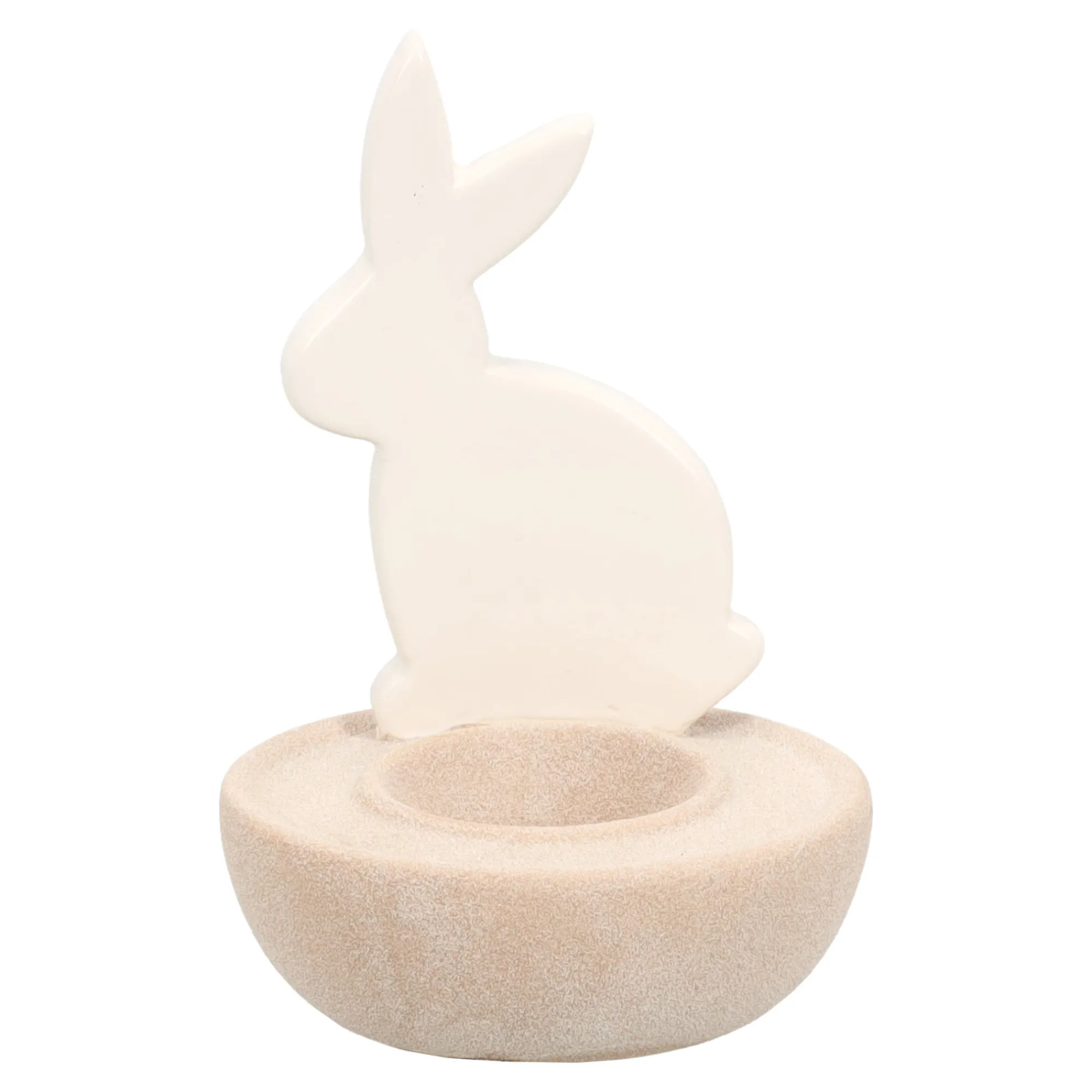 Van Cranenbroek Pasen|Kaarsen<Theelichthouder konijn wit 12cm