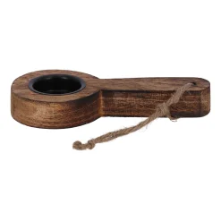 O'malley Kaarsen<Theelichthouder lepel hout 25 cm