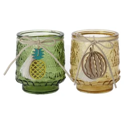 Natural Collections Kaarsen<Theelichthouder 8 x 9,5 cm - 3 assorti