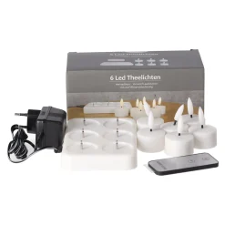 O'malley Kaarsen<Theelicht LED 6 stuks - warm wit - oplaadbaar