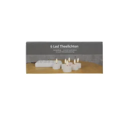 O'malley Kaarsen<Theelicht LED 6 stuks - warm wit - oplaadbaar