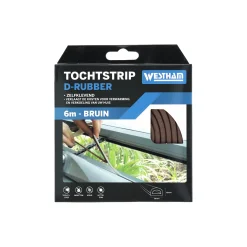Westham Woondecoratie<Tochtstrip D rubber 6 meter bruin