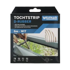 Westham Woondecoratie<Tochtstrip D rubber 6 m wit