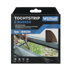 Westham Woondecoratie<Tochtstrip E-rubber 6 m bruin