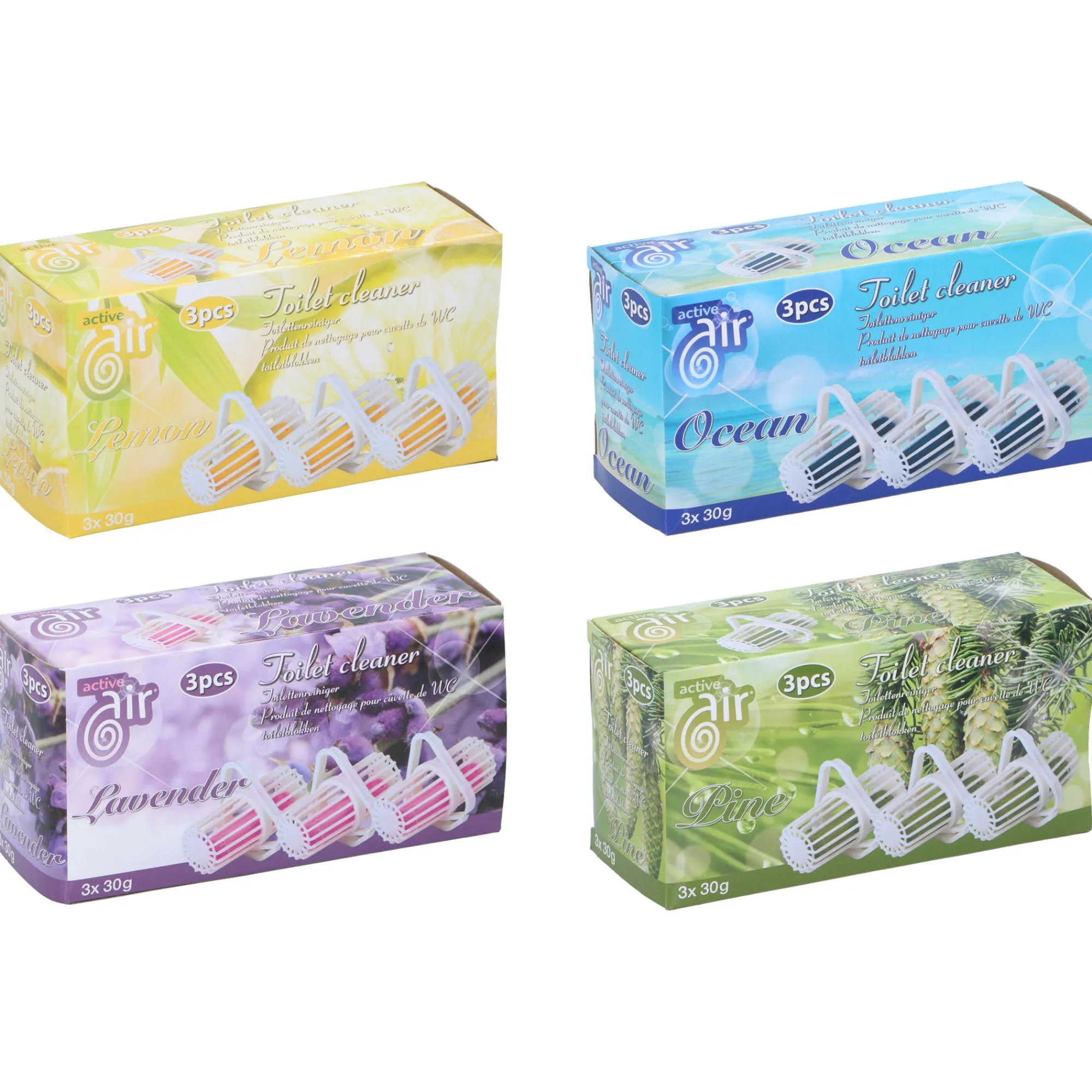 Active Air Schoonmaken<Toiletreiniger 3x30g assorti
