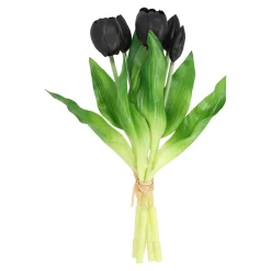 O'malley Kunstplanten En Kunstbloemen<Tulp silk touch 32 cm zwart