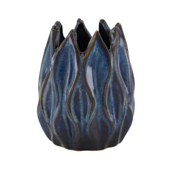 Natural Collections Vazen En Potten<Vaas keramiek blauw 11 x 11 x 14 cm