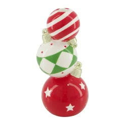 Natural Collections Kerstdecoratie<Vaas Kerstbal rood groen 21cm