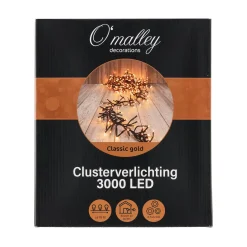 O'malley Kerstverlichting<Verlichting cluster 3000 LED classic gold