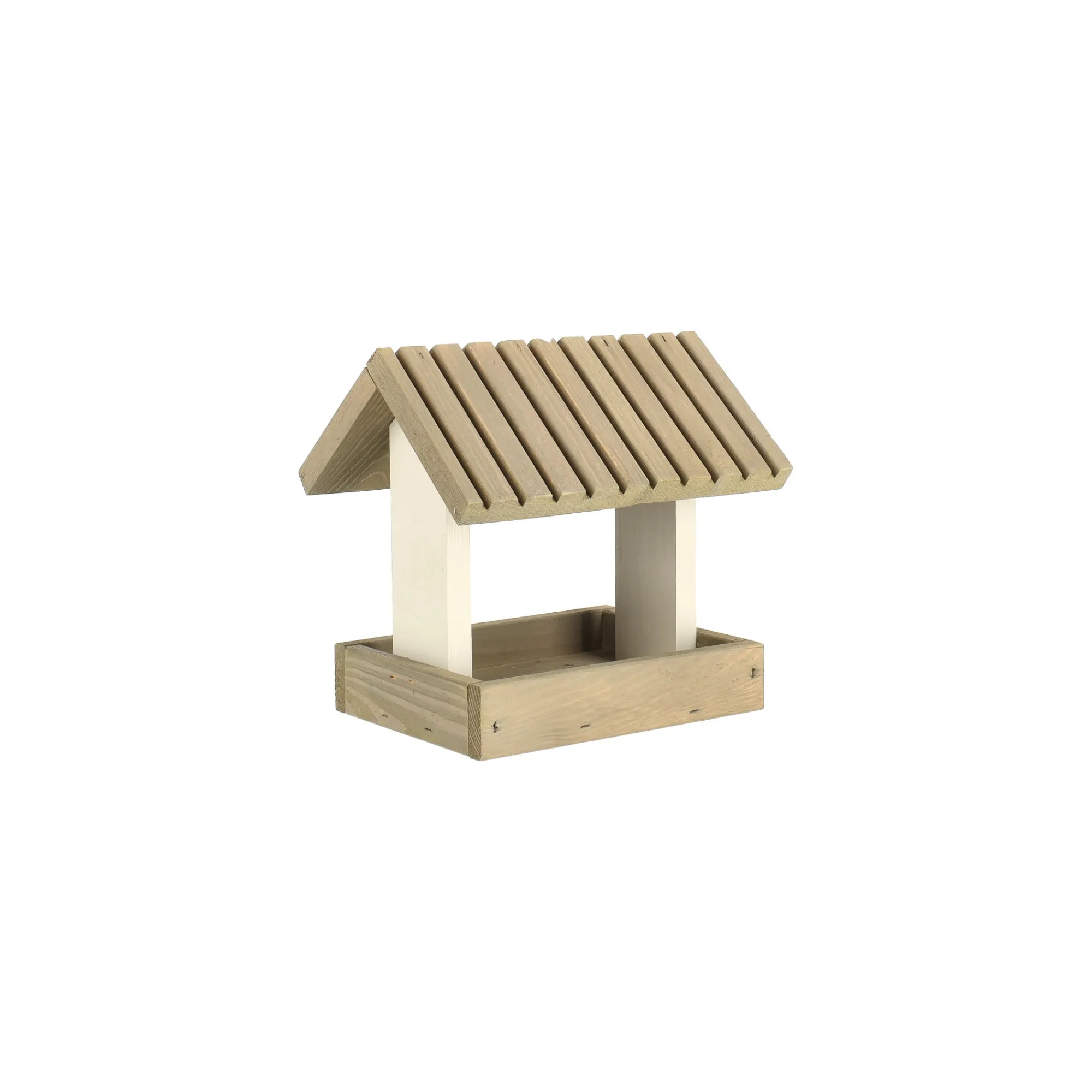 Vogelhuisjes<Voederhuis hang 23cm wit/taupe
