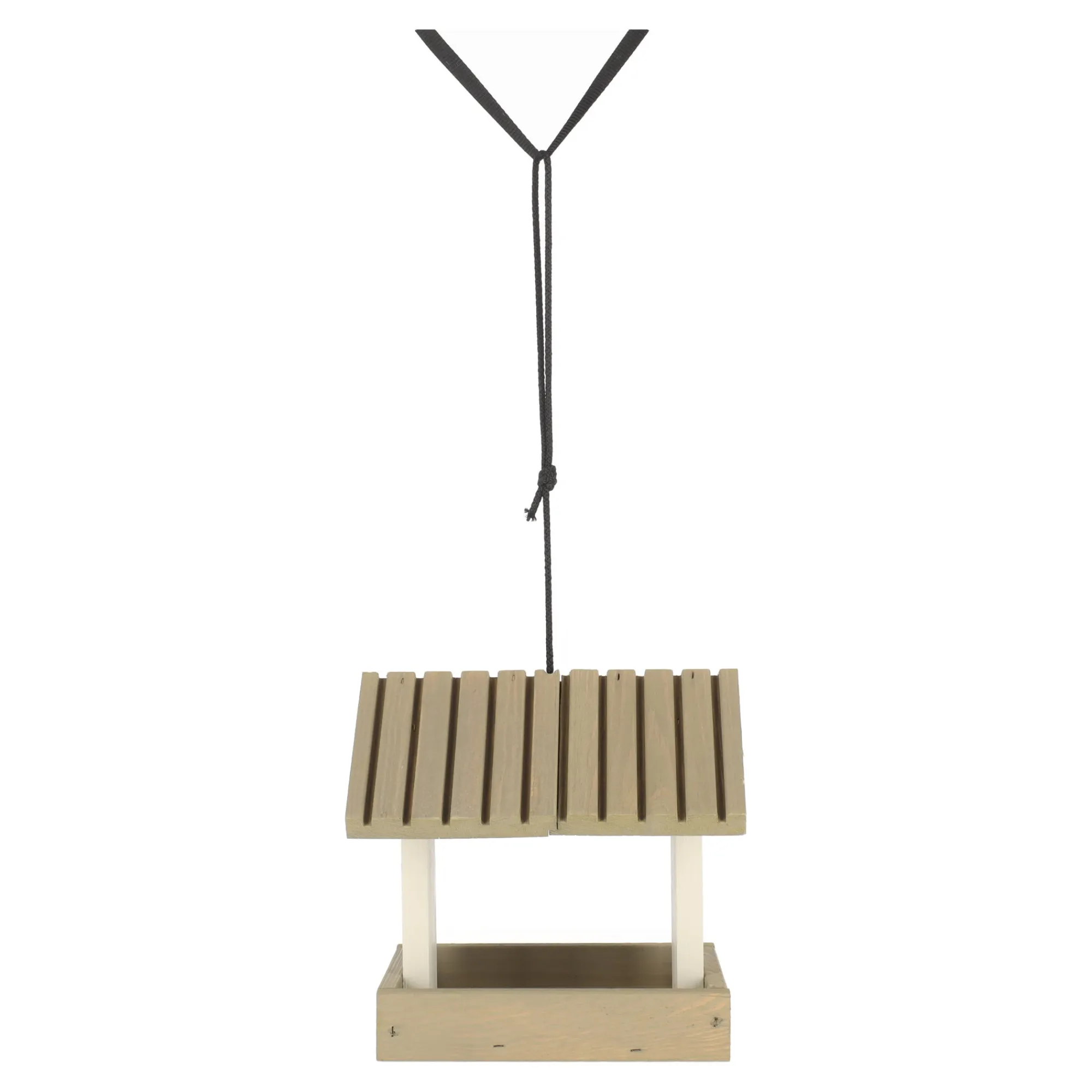 Vogelhuisjes<Voederhuis hang 23cm wit/taupe
