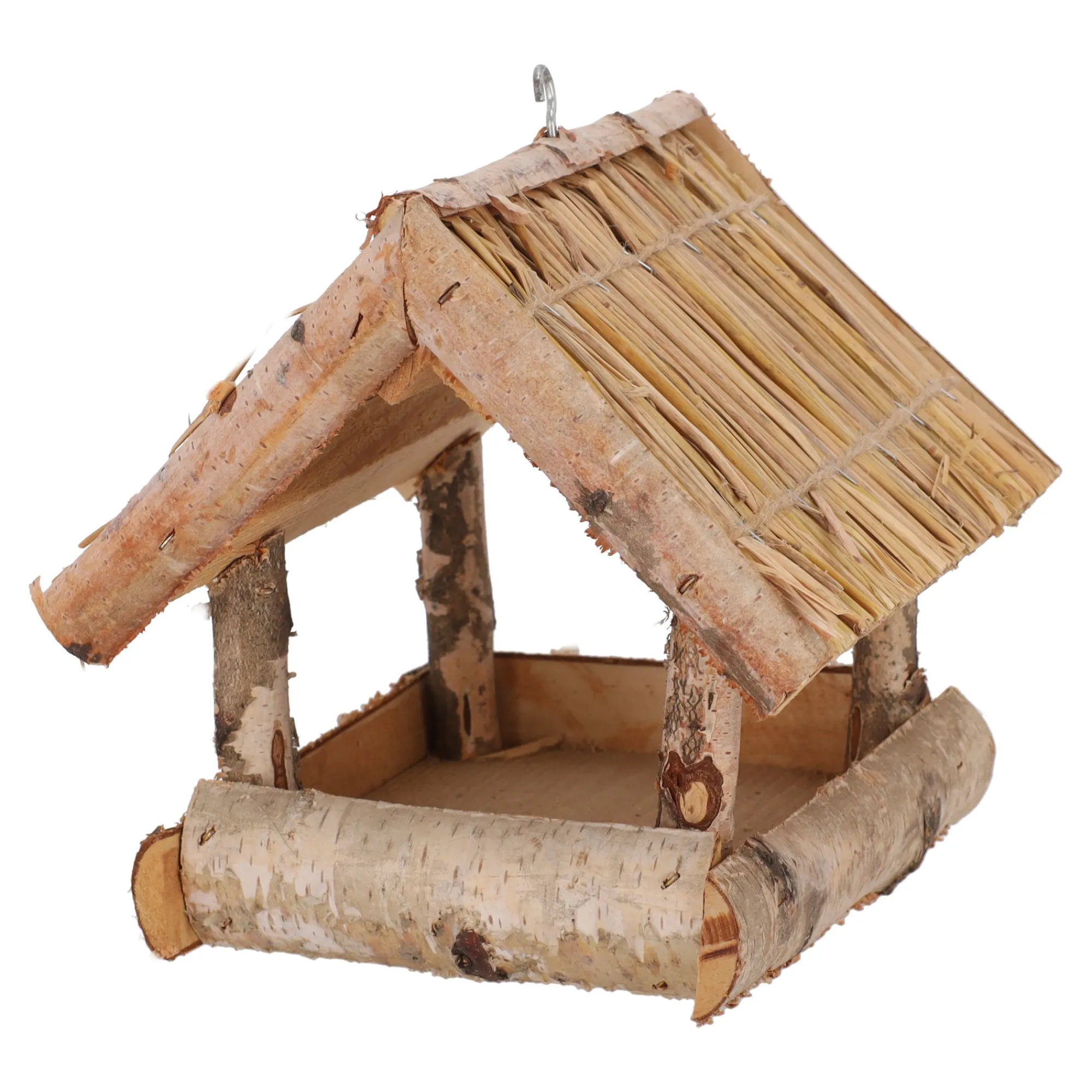 Vogelhuisjes<Voederhuis hangend kievit stro