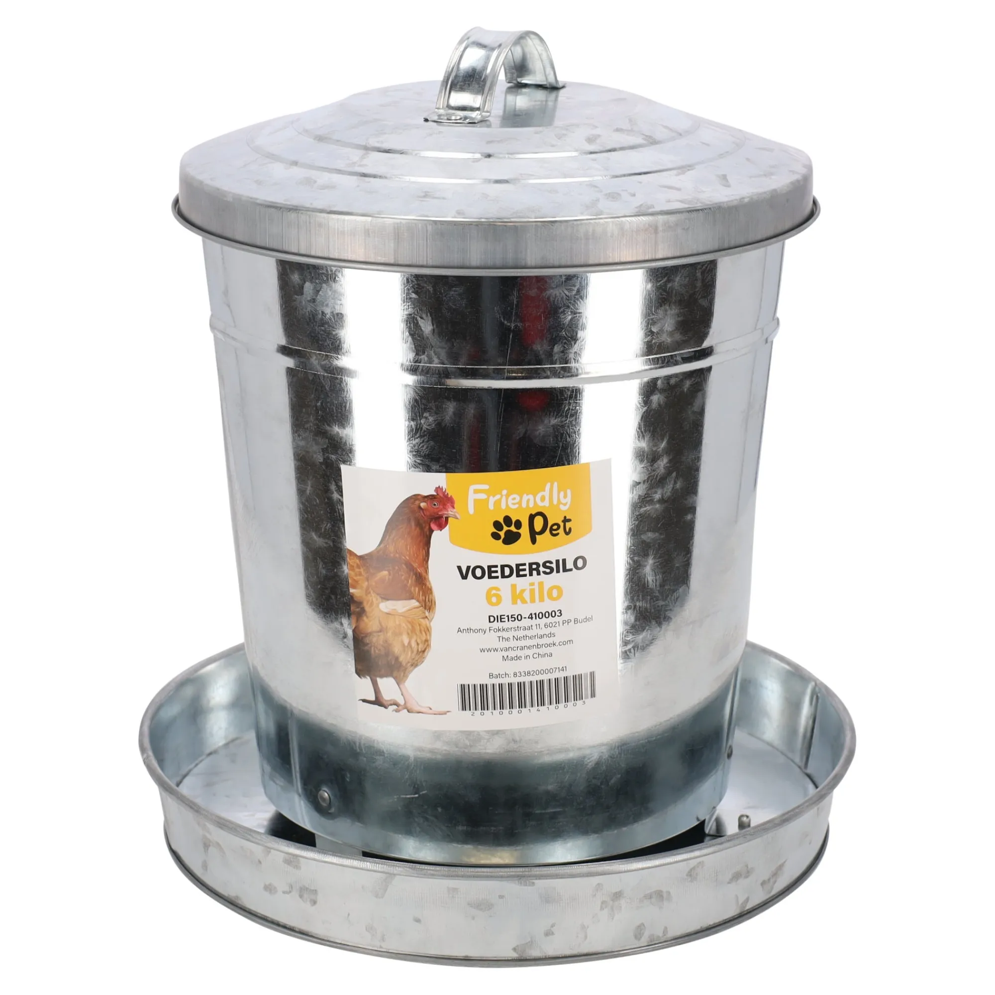 Friendly Pet Kip<Voedersilo metaal 6 kg