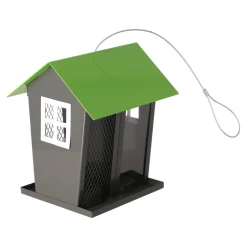 Flamingo Tuinvogels<Voedersilo Yrsa zaden+noten metaal grijs/groen
