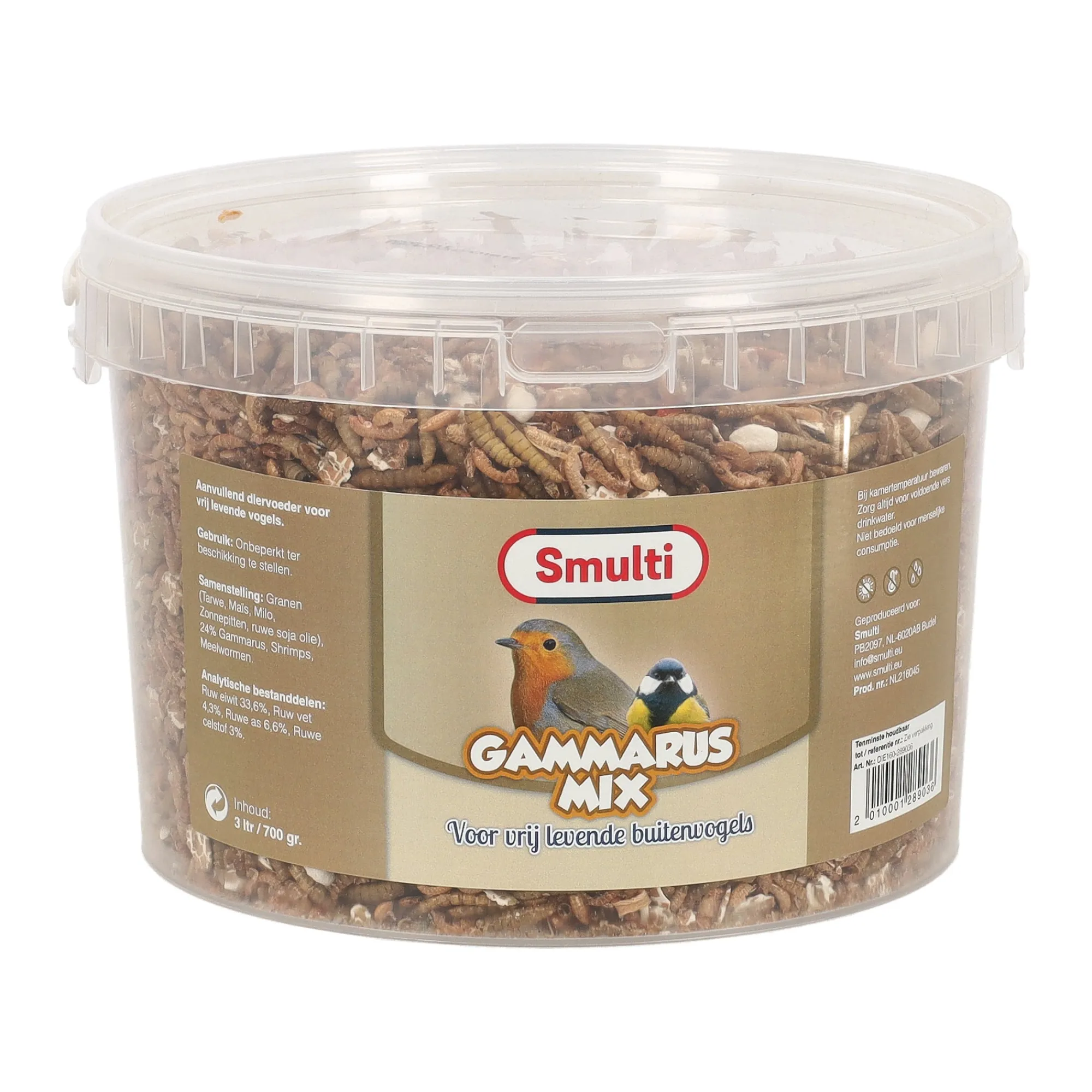 Smulti Vogelvoer<Voermix+gammarus 3L