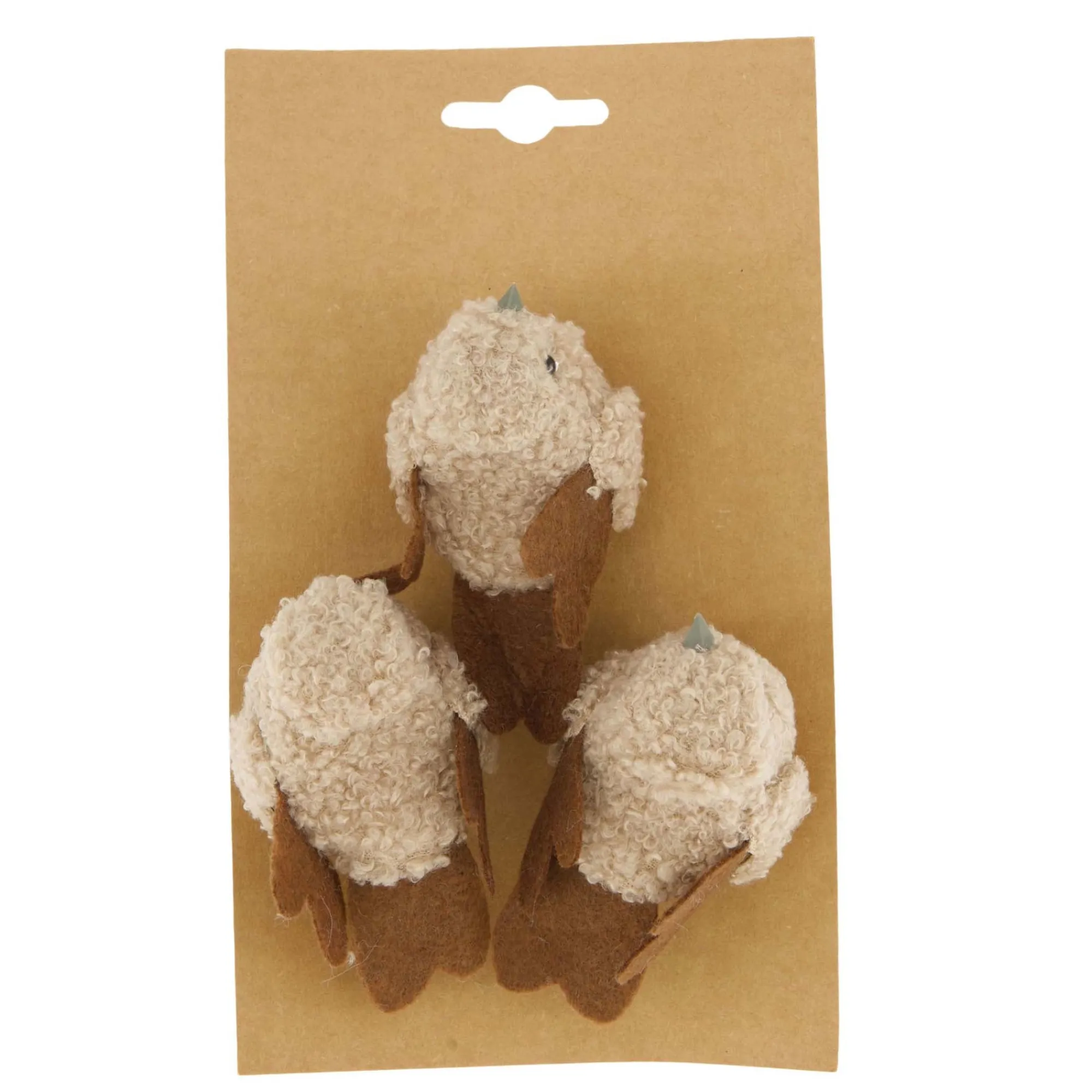 Natural Collections Woondecoratie<Vogel op clip bruin 3st
