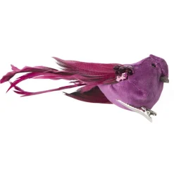 Natural Collections Woondecoratie<Vogel op clip paars 18 x 4 x 5 cm 2st.