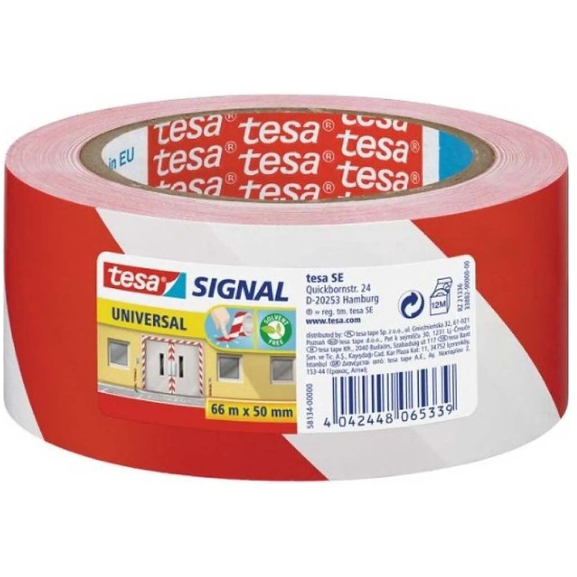 Tesa Bouw<Waarsschuwingstape rood 50mmx66M