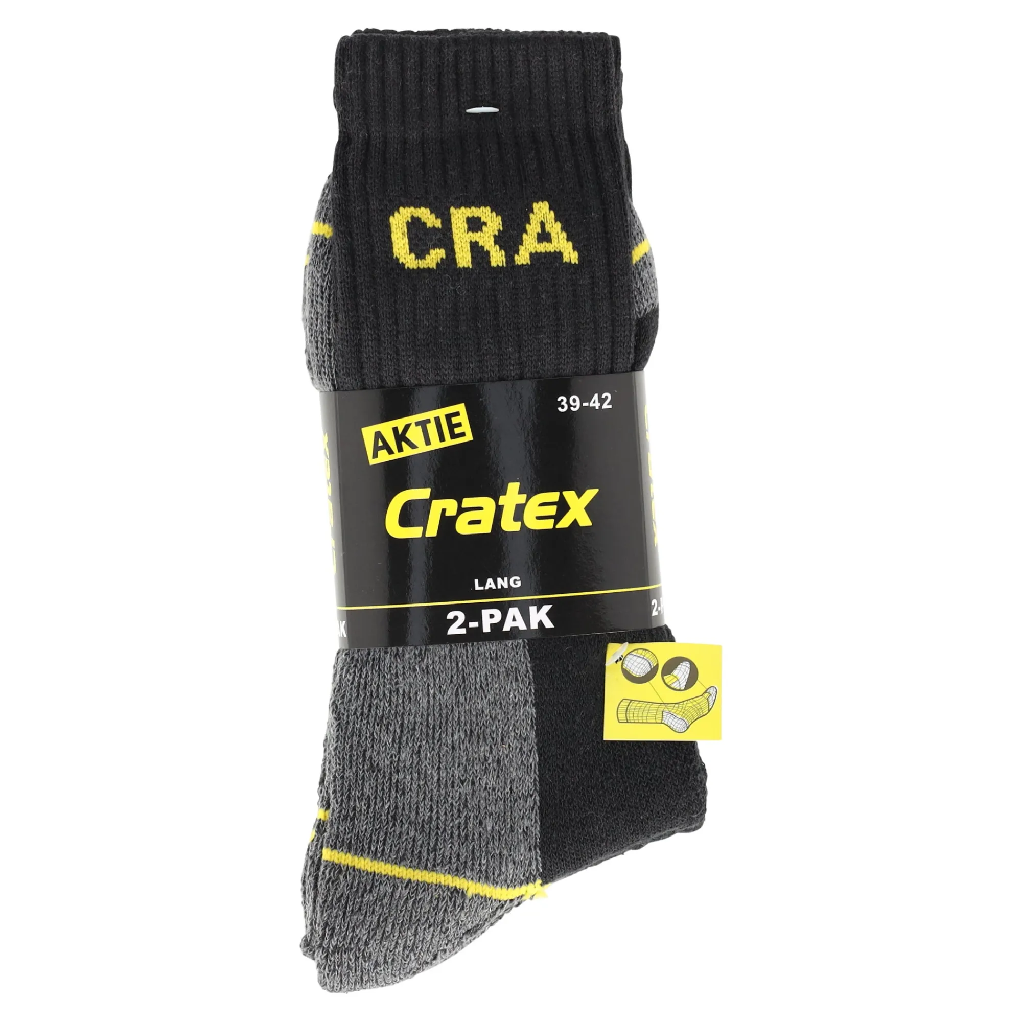 Cratex Werksokken<Werksok aktie lang 39/42 (2 pak)