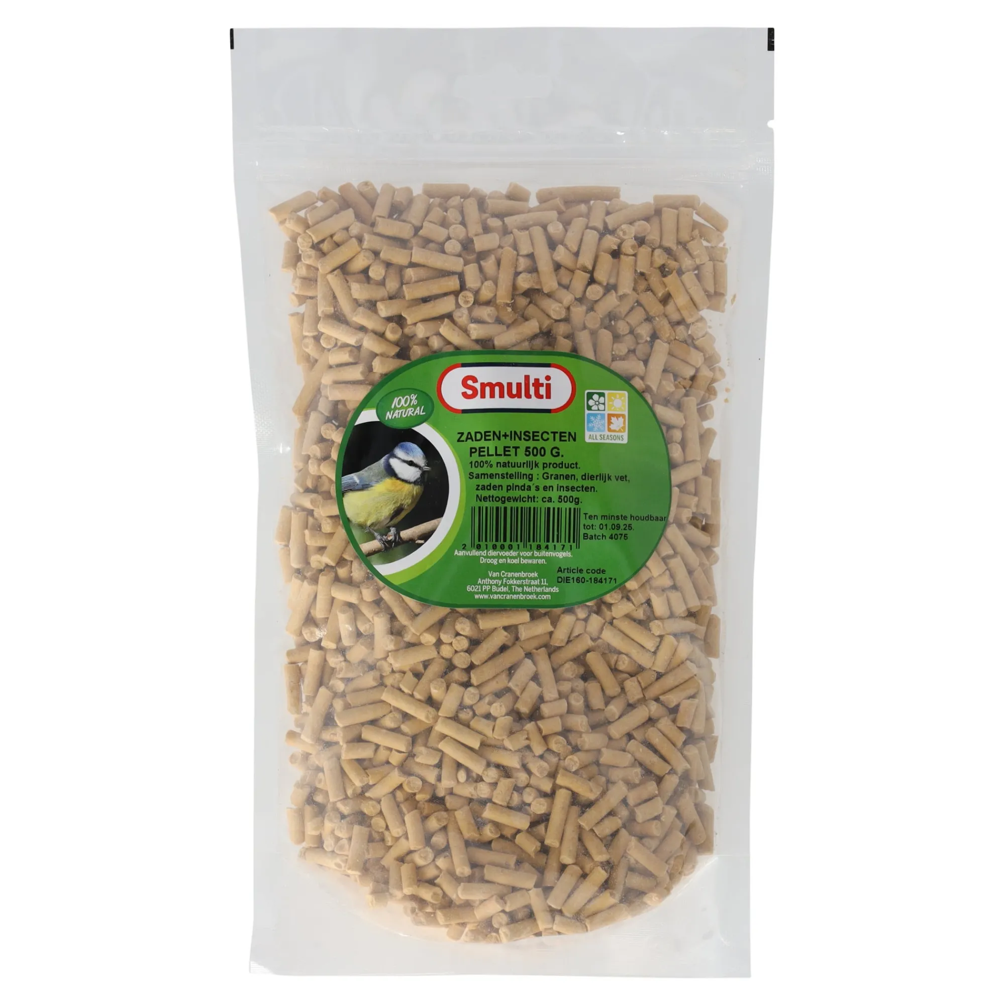 Smulti Vogelvoer<Zaden + insecten pellet 500G