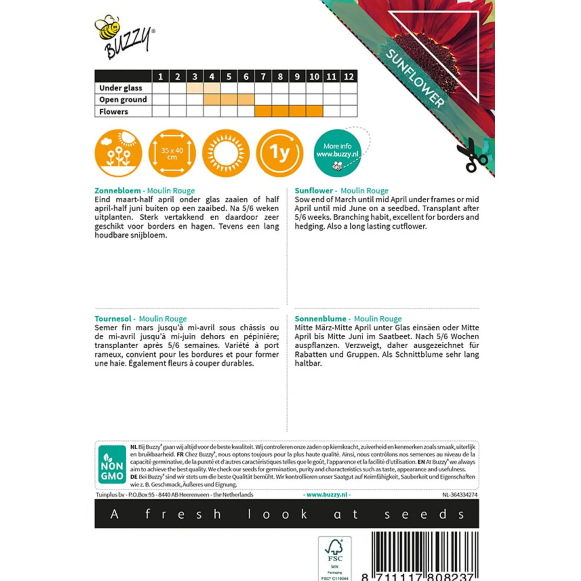 Buzzy Moestuin<Zonnebloem Moulin Rouge