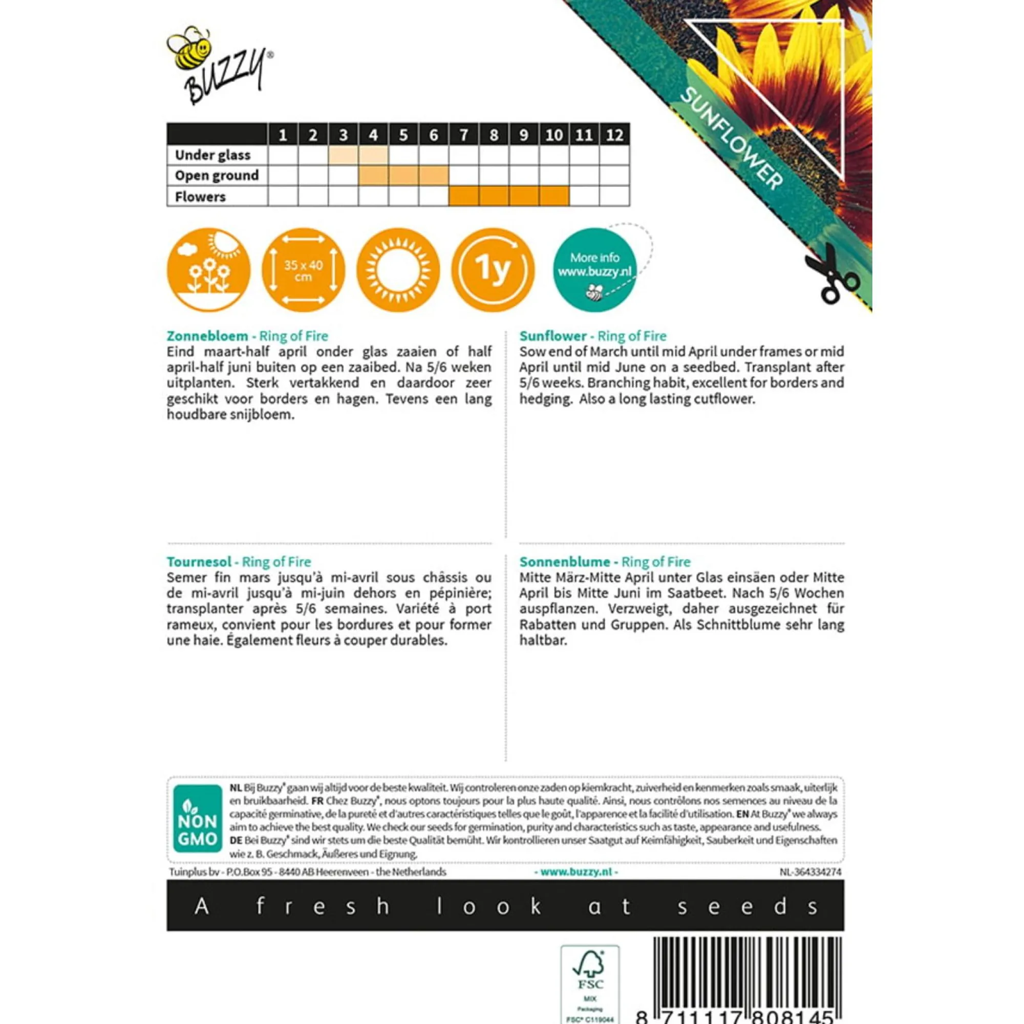 Buzzy Moestuin<Zonnebloem Ring of Fire